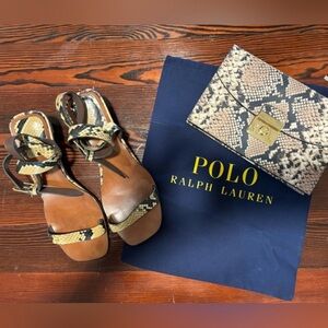 Polo Ralph Lauren sandals and matching clutch purse! Perfect for summer!​​